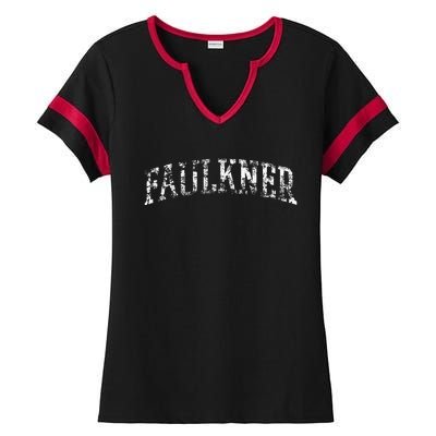 Faulkner Athletic Arch College University Alumni Ladies Halftime Notch Neck Tee