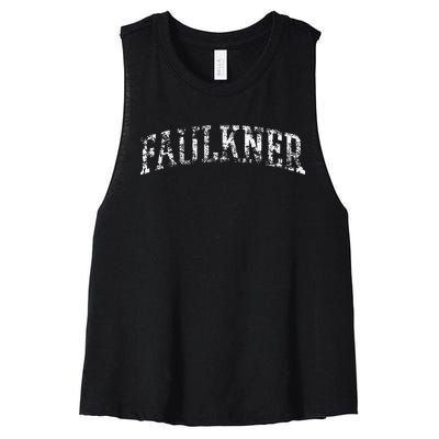 Faulkner Athletic Arch College University Alumni Women's Racerback Cropped Tank