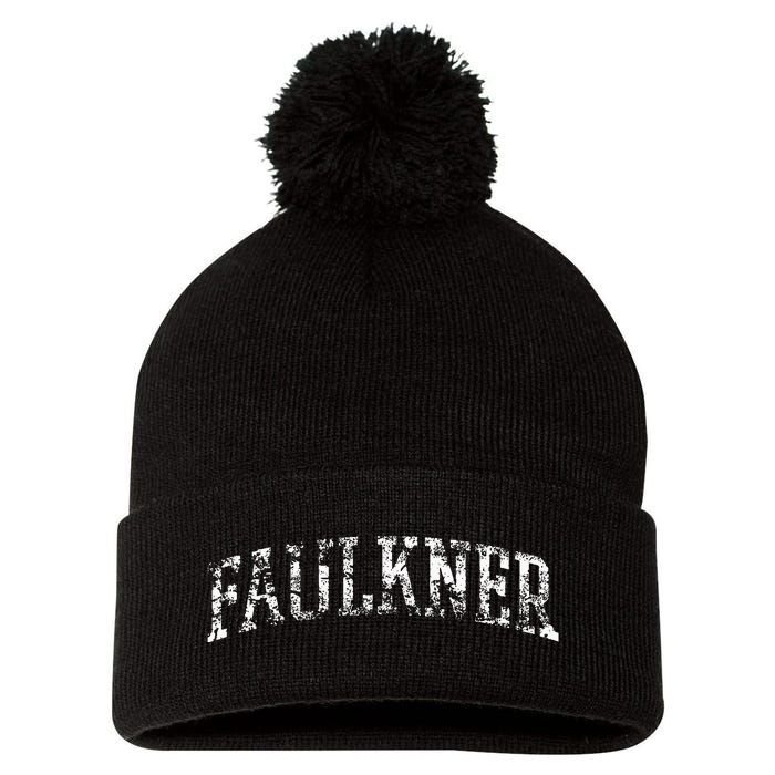 Faulkner Athletic Arch College University Alumni Pom Pom 12in Knit Beanie