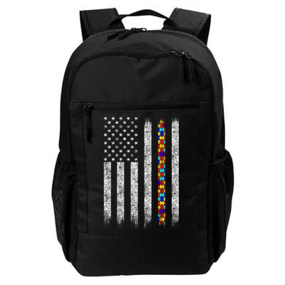 Funny Autism Awareness American Flag Gift Backpack