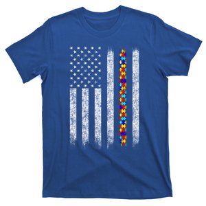 Funny Autism Awareness American Flag Gift T-Shirt