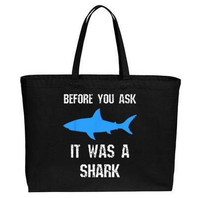 Funny Amputee Amputation Surgery Shark Humor Cotton Canvas Jumbo Tote