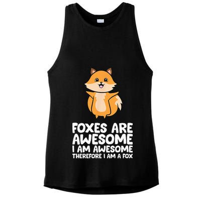 Foxes Are Awesome. I Am Awesome Therefore I Am A Fox Ladies PosiCharge Tri-Blend Wicking Tank