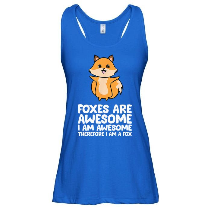 Foxes Are Awesome. I Am Awesome Therefore I Am A Fox Ladies Essential Flowy Tank