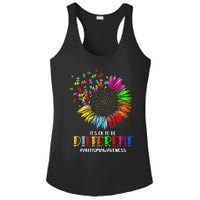 Funny Autism Awareness It's Ok To Be Different Puzzle Flower Ladies PosiCharge Competitor Racerback Tank