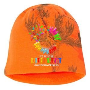 Funny Autism Awareness It's Ok To Be Different Puzzle Flower Kati - Camo Knit Beanie