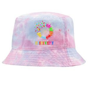 Funny Autism Awareness It's Ok To Be Different Puzzle Flower Tie-Dyed Bucket Hat