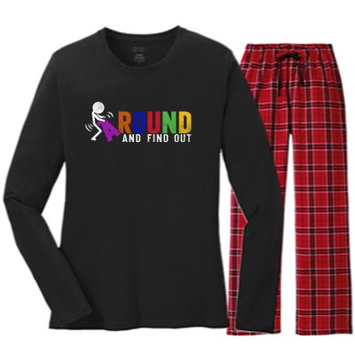 Fuck Around And Find Out Women's Long Sleeve Flannel Pajama Set 