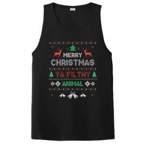 Funny Alone At Home Movies Merry Christmas You Filty Animal PosiCharge Competitor Tank