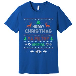 Funny Alone At Home Movies Merry Christmas You Filty Animal Premium T-Shirt