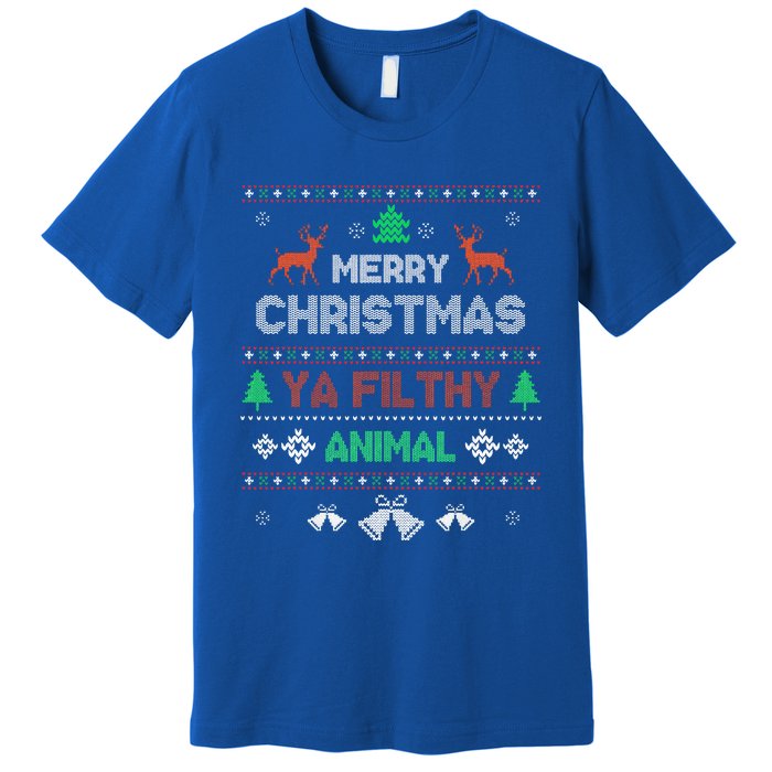 Funny Alone At Home Movies Merry Christmas You Filty Animal Premium T-Shirt