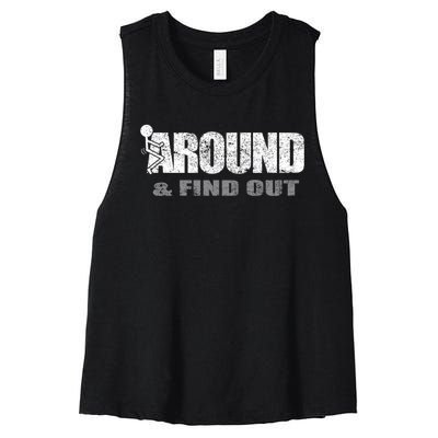 Fuck Around And Find Out Women's Racerback Cropped Tank