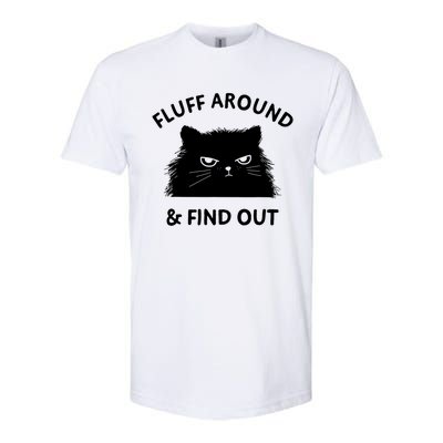 Fluff Around And Find Out Funny Cat Adult Humor Short Sleeve Gift Small Softstyle® CVC T-Shirt