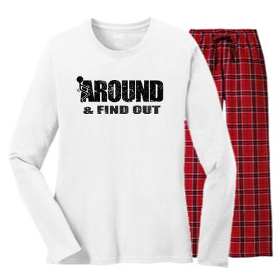 Fuck Around And Find Out Women's Long Sleeve Flannel Pajama Set 