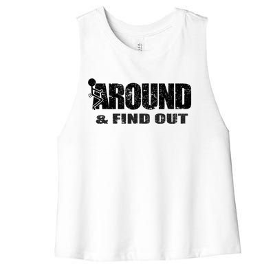 Fuck Around And Find Out Women's Racerback Cropped Tank