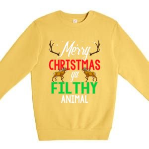 Funny Alone At Home Movies Merry Christmas You Filty Animal Gift Premium Crewneck Sweatshirt