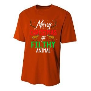 Funny Alone At Home Movies Merry Christmas You Filty Animal Gift Performance Sprint T-Shirt