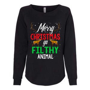 Funny Alone At Home Movies Merry Christmas You Filty Animal Gift Womens California Wash Sweatshirt