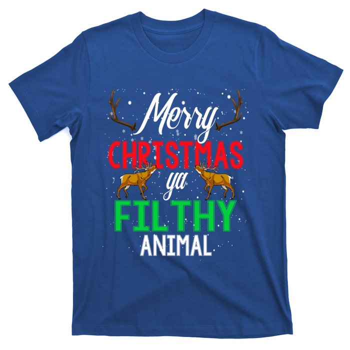 Funny Alone At Home Movies Merry Christmas You Filty Animal Gift T-Shirt