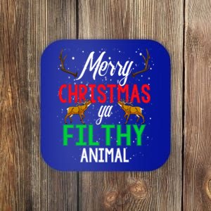 Funny Alone At Home Movies Merry Christmas You Filty Animal Gift Coaster