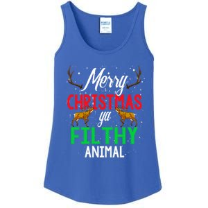 Funny Alone At Home Movies Merry Christmas You Filty Animal Gift Ladies Essential Tank