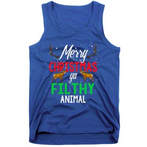 Funny Alone At Home Movies Merry Christmas You Filty Animal Gift Tank Top