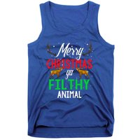 Funny Alone At Home Movies Merry Christmas You Filty Animal Gift Tank Top