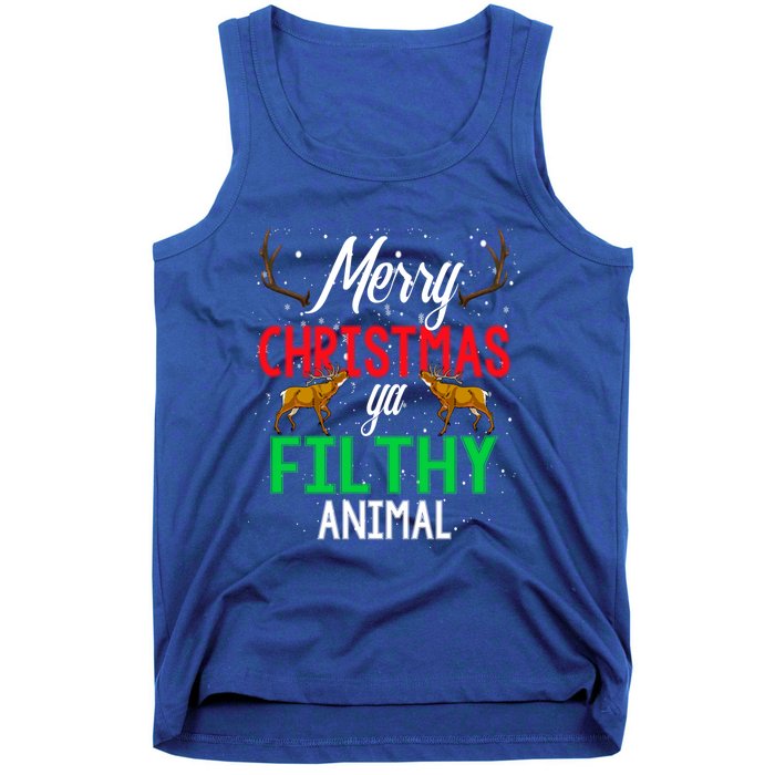 Funny Alone At Home Movies Merry Christmas You Filty Animal Gift Tank Top