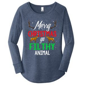 Funny Alone At Home Movies Merry Christmas You Filty Animal Gift Women's Perfect Tri Tunic Long Sleeve Shirt