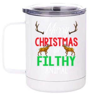 Funny Alone At Home Movies Merry Christmas You Filty Animal Gift 12 oz Stainless Steel Tumbler Cup