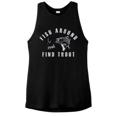 Fish Around And Find Trout Ladies PosiCharge Tri-Blend Wicking Tank