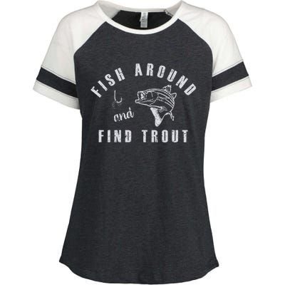 Fish Around And Find Trout Enza Ladies Jersey Colorblock Tee