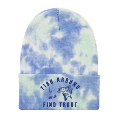 Fish Around And Find Trout Tie Dye 12in Knit Beanie