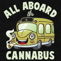 Funny All Aboard The Cannabus Ladies PosiCharge Tri-Blend Wicking Tank