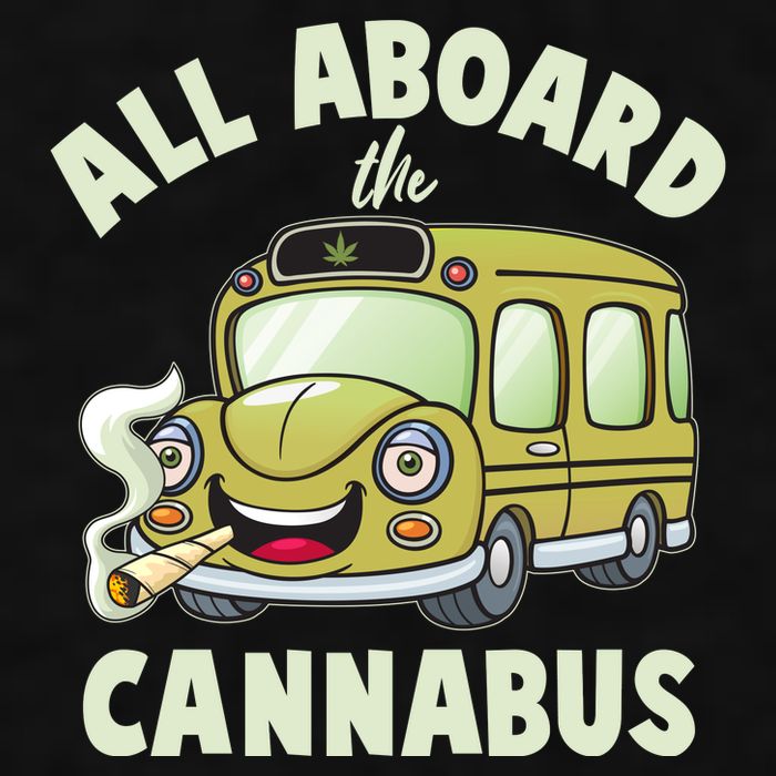 Funny All Aboard The Cannabus Ladies PosiCharge Tri-Blend Wicking Tank