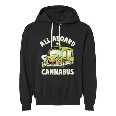 Funny All Aboard The Cannabus Garment-Dyed Fleece Hoodie