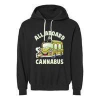 Funny All Aboard The Cannabus Garment-Dyed Fleece Hoodie