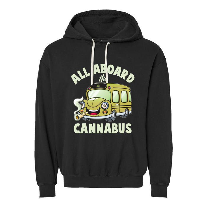 Funny All Aboard The Cannabus Garment-Dyed Fleece Hoodie