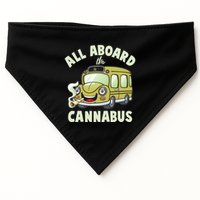 Funny All Aboard The Cannabus USA-Made Doggie Bandana