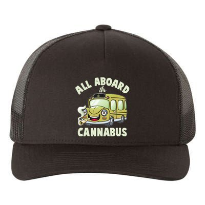 Funny All Aboard The Cannabus Yupoong Adult 5-Panel Trucker Hat