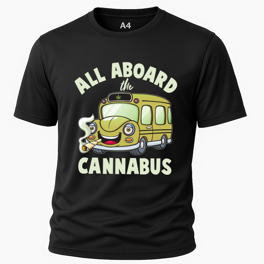 Funny All Aboard The Cannabus Performance Shirt