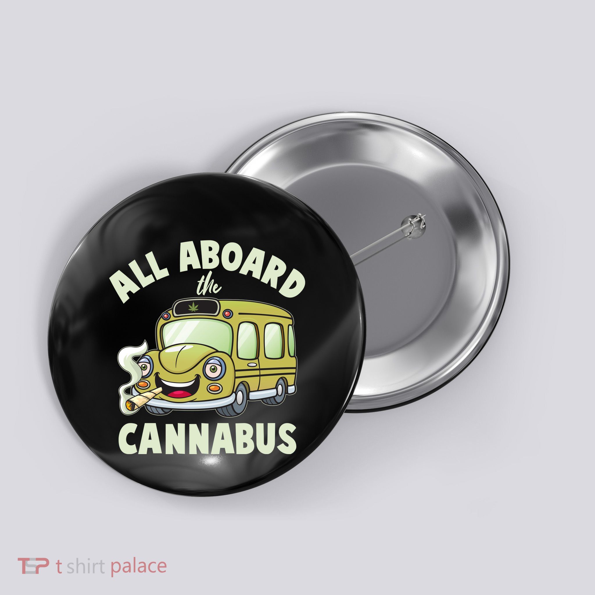 Funny All Aboard The Cannabus Button