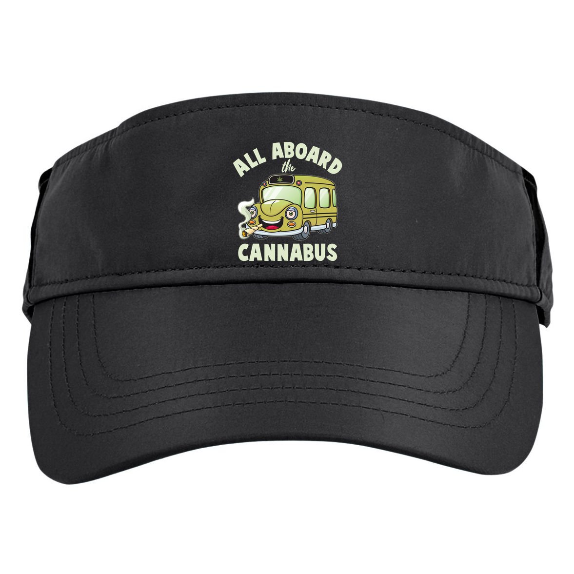 Funny All Aboard The Cannabus Adult Drive Performance Visor