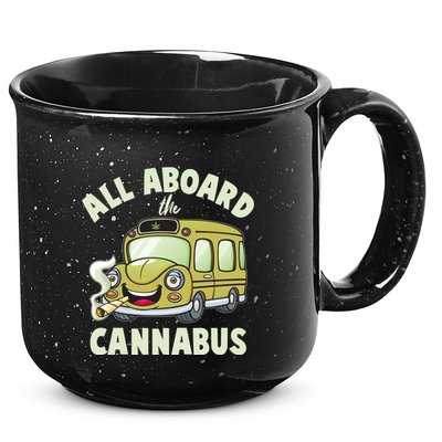 Funny All Aboard The Cannabus 15oz Campfire Ceramic Mug