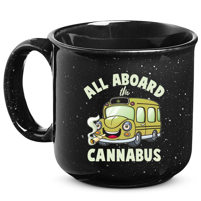 Funny All Aboard The Cannabus 15oz Campfire Ceramic Mug