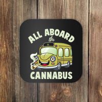 Funny All Aboard The Cannabus Coaster