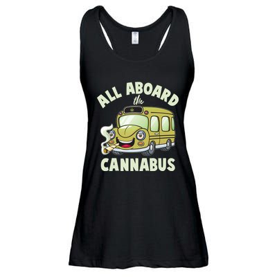 Funny All Aboard The Cannabus Ladies Essential Flowy Tank
