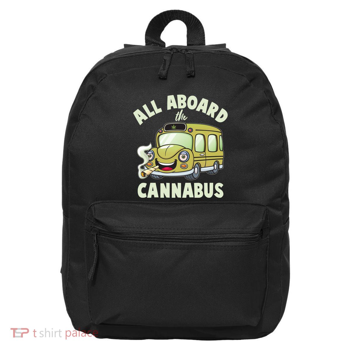 Funny All Aboard The Cannabus 16 in Basic Backpack