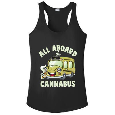 Funny All Aboard The Cannabus Ladies PosiCharge Competitor Racerback Tank