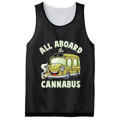 Funny All Aboard The Cannabus Mesh Reversible Basketball Jersey Tank